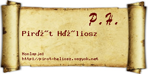 Pirót Héliosz névjegykártya